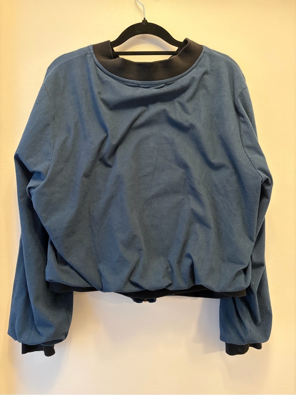 Fab'rik Slate Blue Bomber Jacket Womens L Zip Front Lightweight Casual - Picture 3 of 6